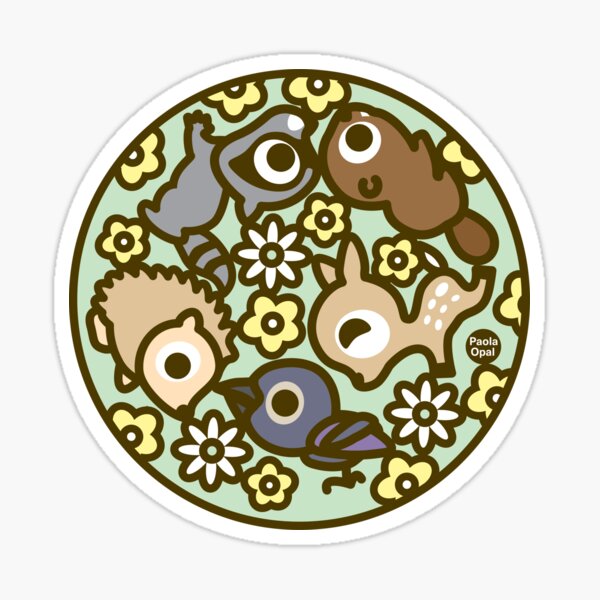 Woodland Animal Circular Pattern Sticker