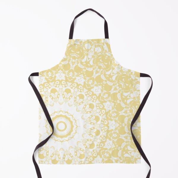 Item preview, White Lace Mandala on Sunshine Yellow Background designed and sold by Kelly Dietrich Mandala & Fractal Art.