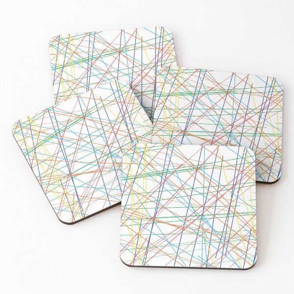 Item preview, "5, 6 Pick Up Sticks" - Modern, Bright, Lines, Geometric, Contemporary, Red, Yellow, Green, Blue, Tan, Beige, Orange  designed and sold by CanisPicta.
