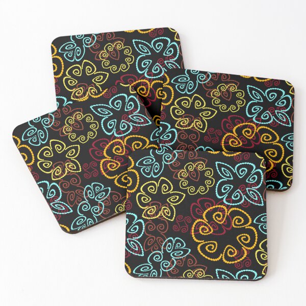Item preview, Sunspot 3 on Black Half-drop Repeat 5748 designed and sold by Art in My Loft.