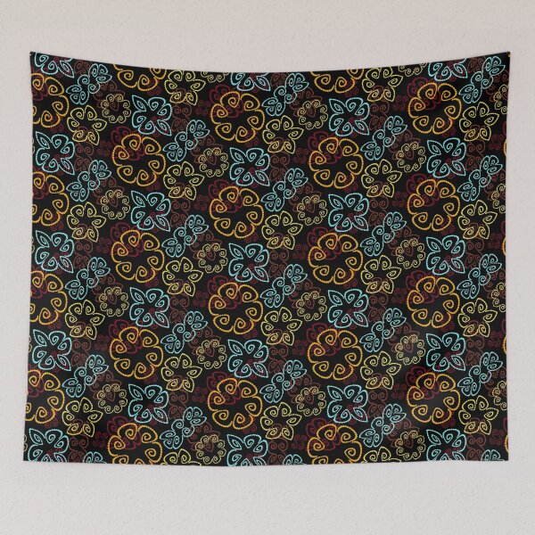 Item preview, Sunspot 3 on Black Half-drop Repeat 5748 designed and sold by Art in My Loft.