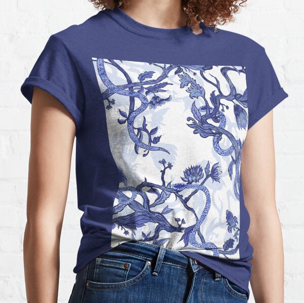 Indigo Snake Chinoiserie Classic T-Shirt