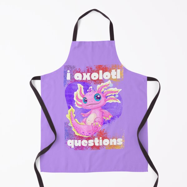 Item preview, I Axolotl Questions, Axlotl, Purple heart, funny and cute watercolor design, I ask a lot of questions! designed and sold by zicutza.