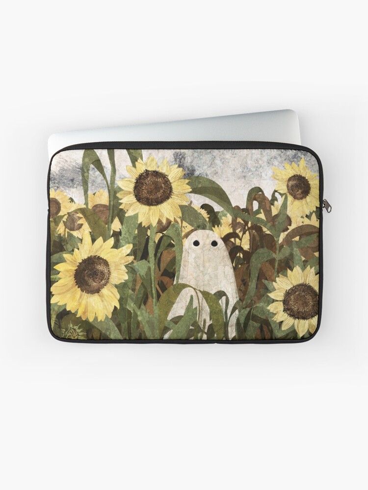 Laptop Sleeve, There's A Ghost in the Sunflower Field Again... designed and sold by katherineblower