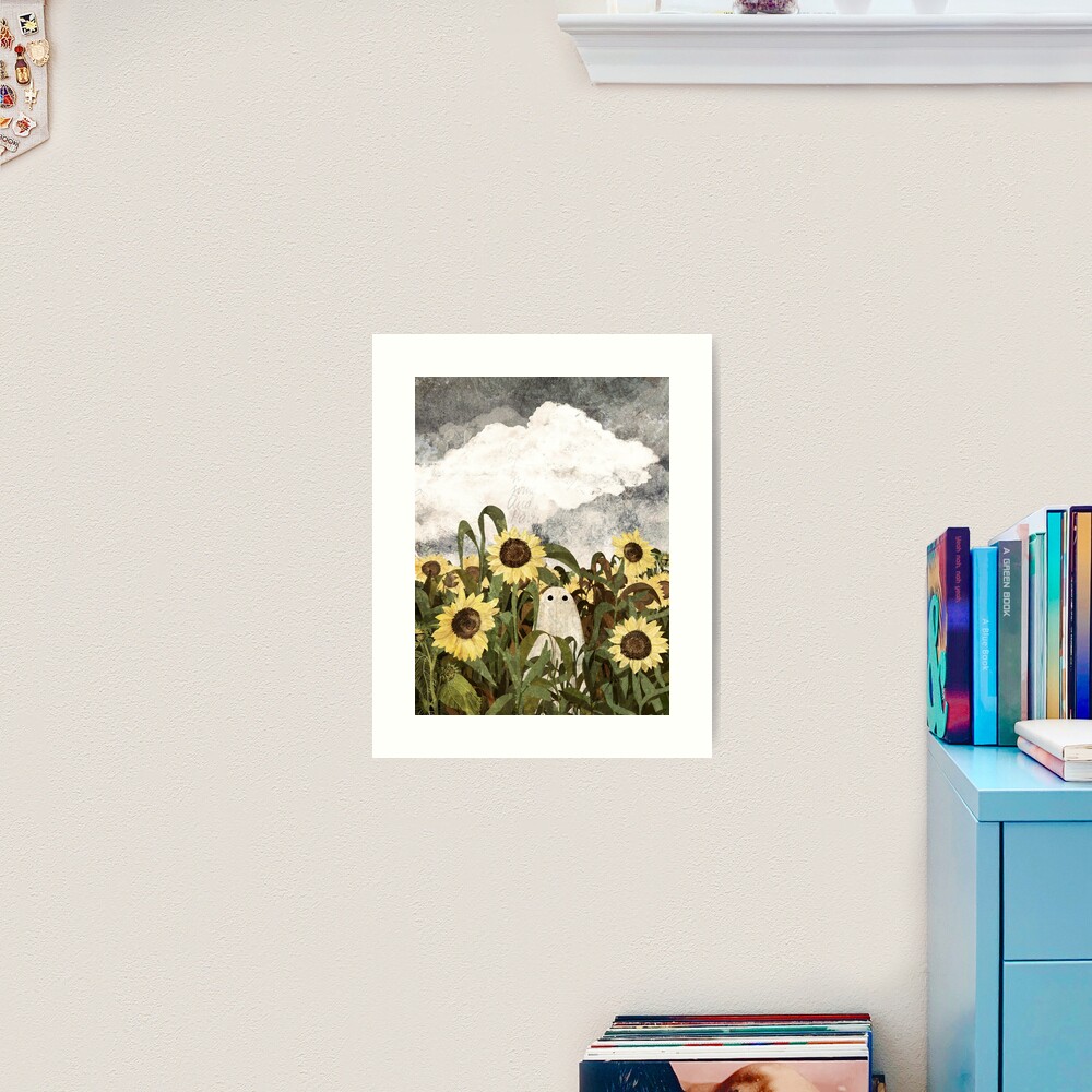 There's A Ghost in the Sunflower Field Again... Art Print