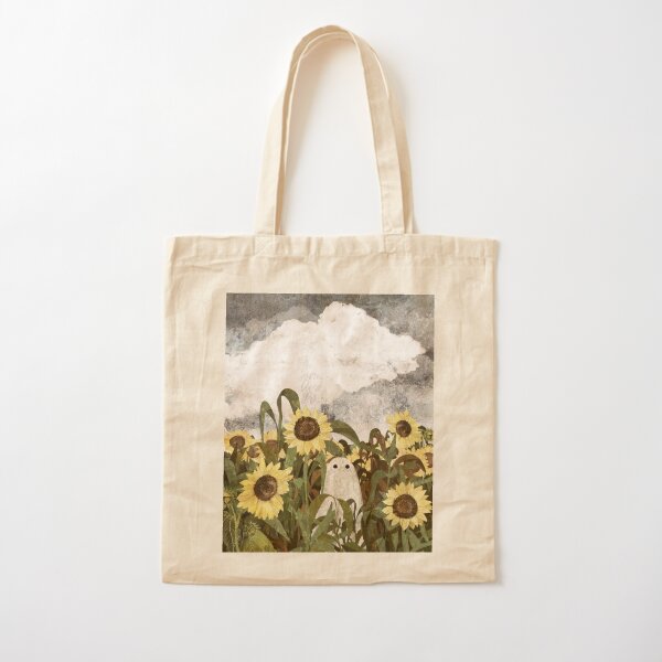 There's A Ghost in the Sunflower Field Again... Cotton Tote Bag