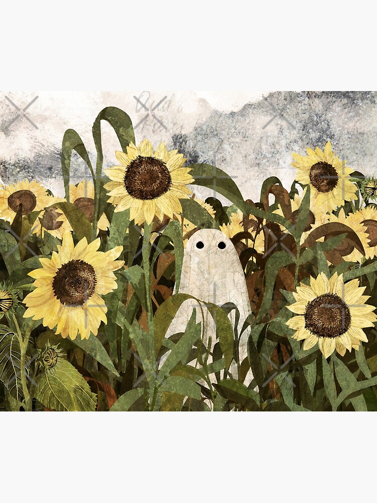 Thumbnail 6 of 6, Pet Blanket, There's A Ghost in the Sunflower Field Again... designed and sold by katherineblower.
