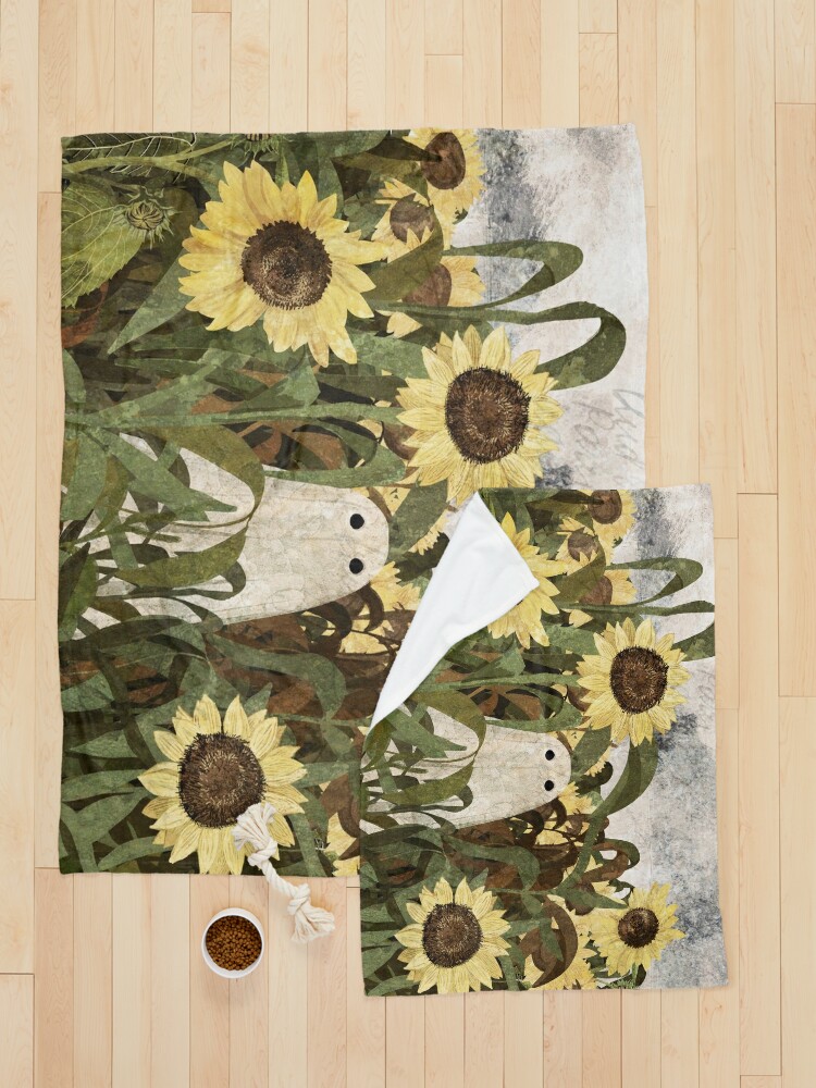 Alternate view of There's A Ghost in the Sunflower Field Again... Pet Blanket