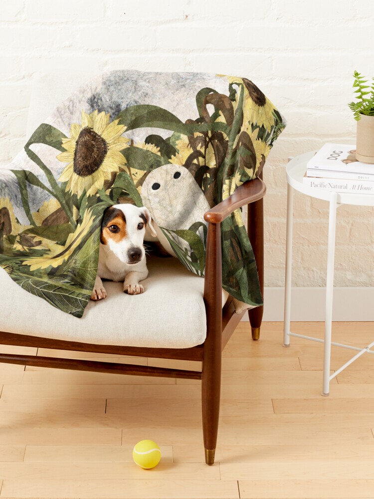 Thumbnail 4 of 6, Pet Blanket, There's A Ghost in the Sunflower Field Again... designed and sold by katherineblower.