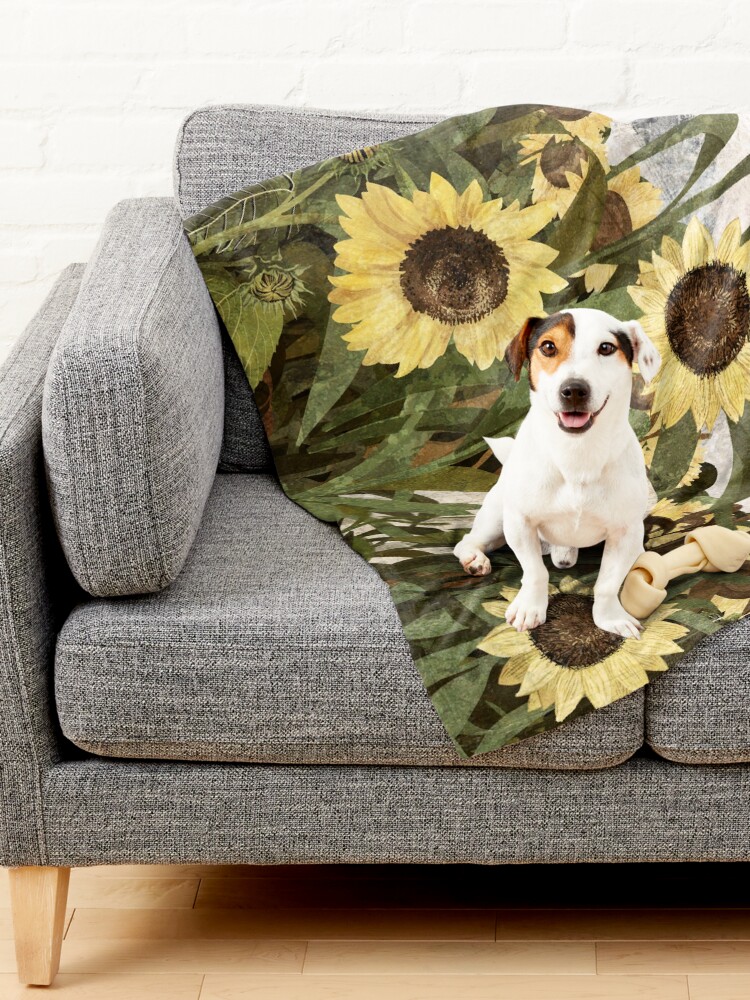 Thumbnail 2 of 6, Pet Blanket, There's A Ghost in the Sunflower Field Again... designed and sold by katherineblower.