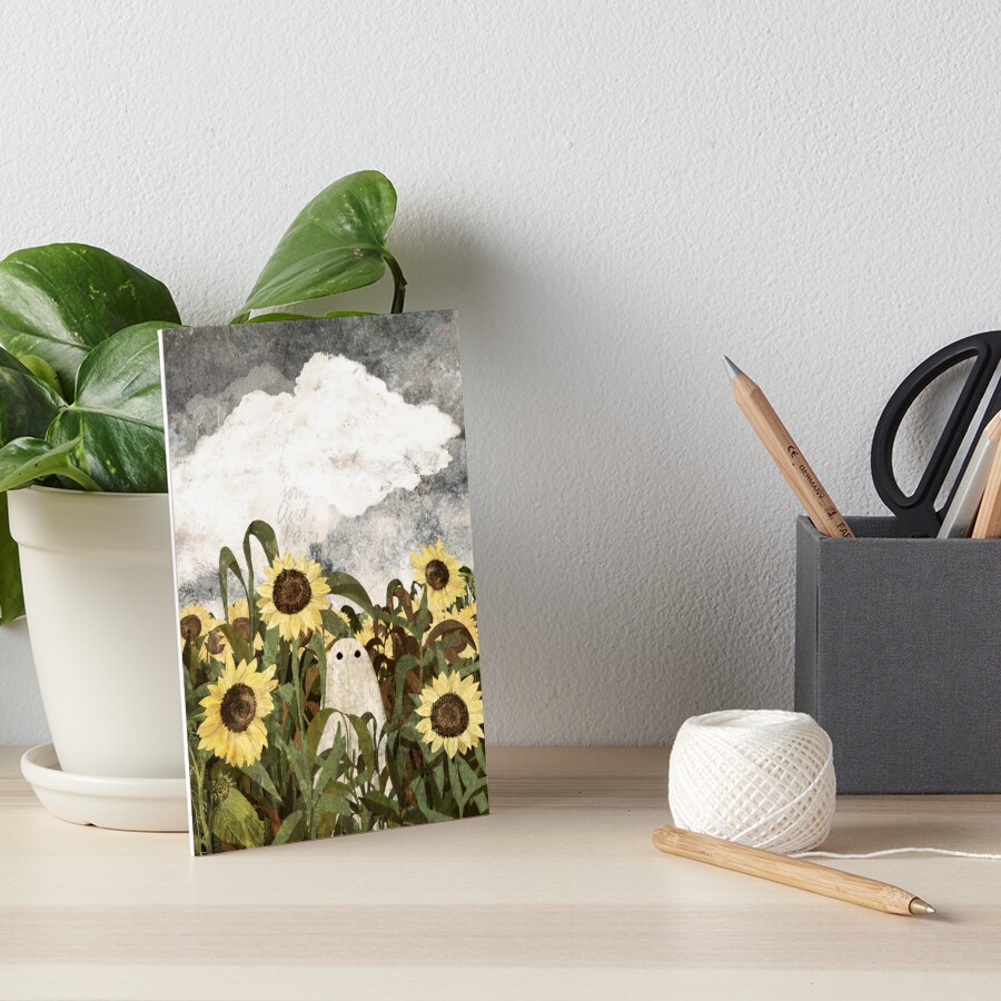 There's A Ghost in the Sunflower Field Again... Art Board Print