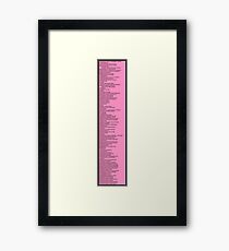 Library Sign - Dewey Decimal System by Tens - Neon Pink Framed Print