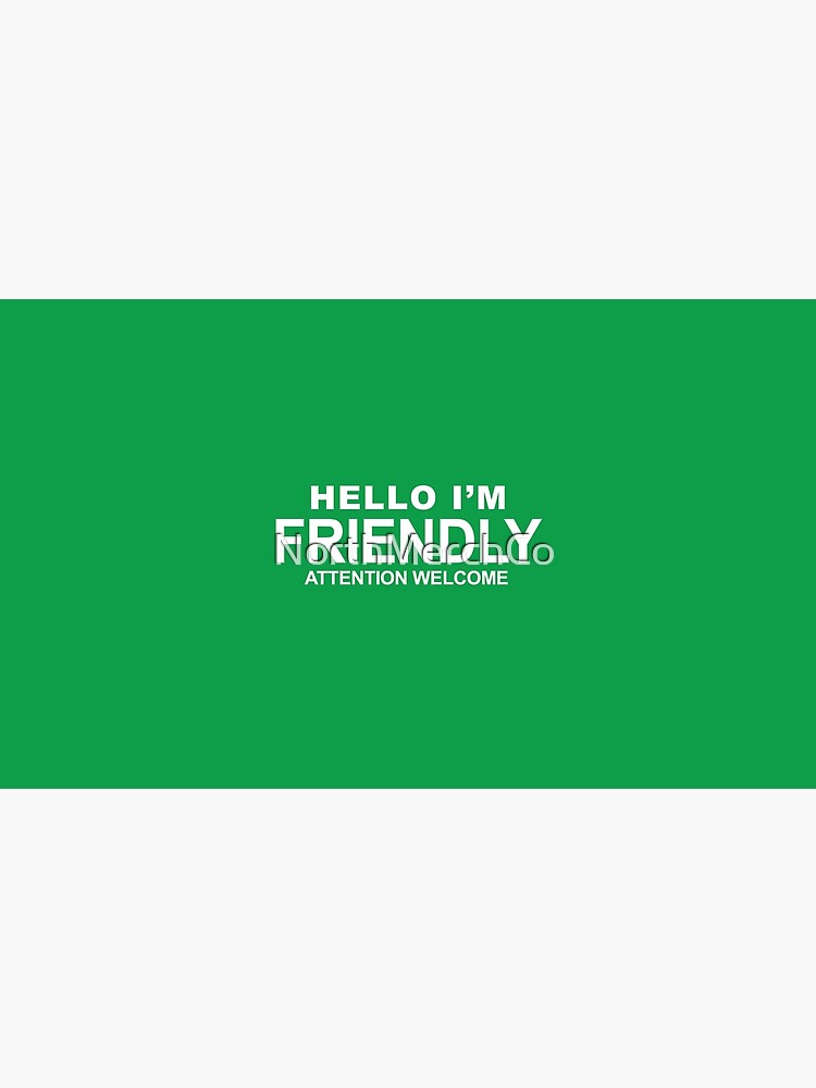 Hello I'm Friendly Dog Color-Coded Green Dog/Cat/Pet Bandana Scarf by NorthMerchCo