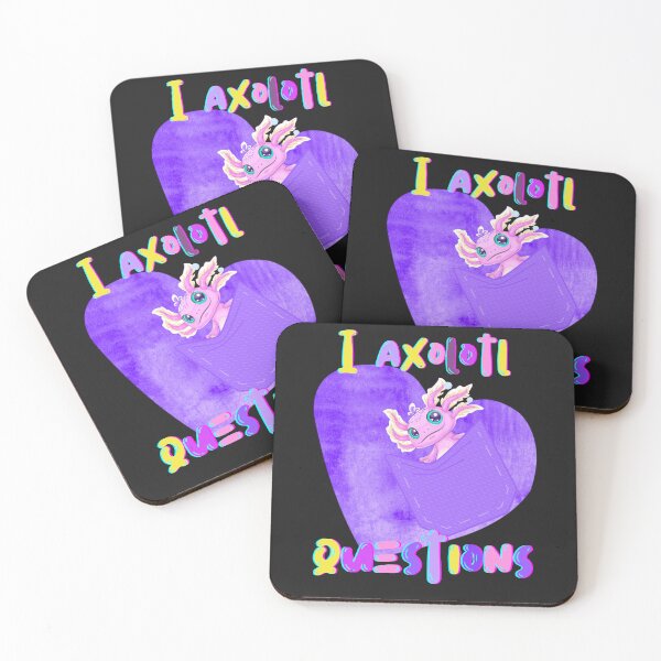 Item preview, I Axolotl Questions, Axlotl, Purple heart, funny and cute watercolor design, I ask a lot of questions! designed and sold by zicutza.