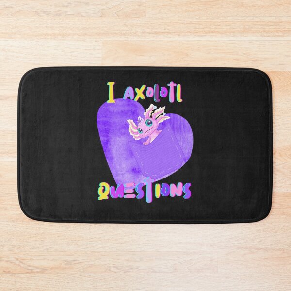Item preview, I Axolotl Questions, Axlotl, Purple heart, funny and cute watercolor design, I ask a lot of questions! designed and sold by zicutza.