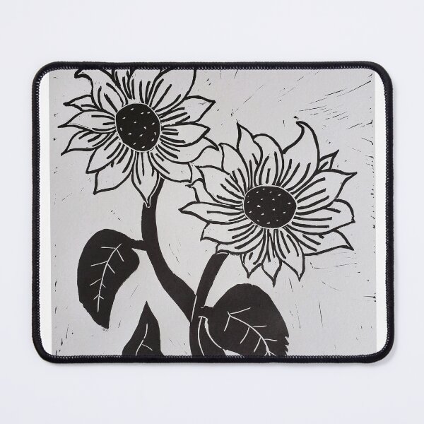 Item preview, Sunflower Linoleum Block Print designed and sold by BritW1509.