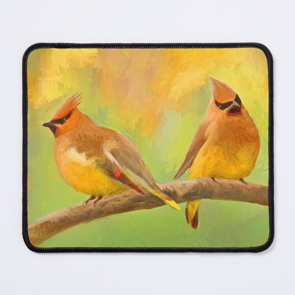 Item preview, Cedar Waxwing Painting - Cute Original Bird Art designed and sold by alpendesigns.