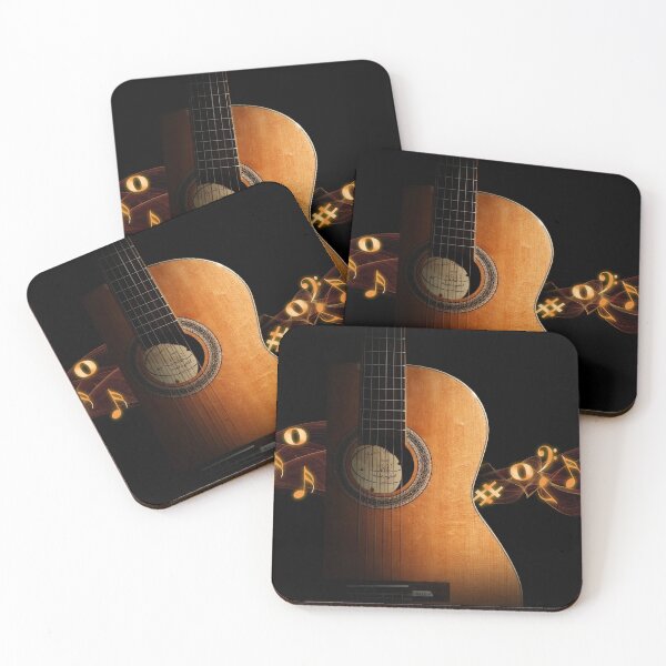 Artikelvorschau, Gitarrennoten Bokeh Flammen entworfen und verkauft von DigitalChickHub.