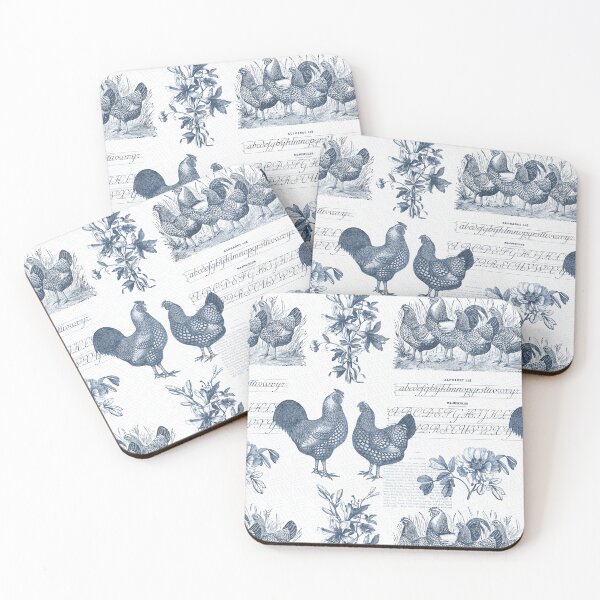 Item preview, Wyandotte Chickens Vintage Toile designed and sold by AntiqueImages.