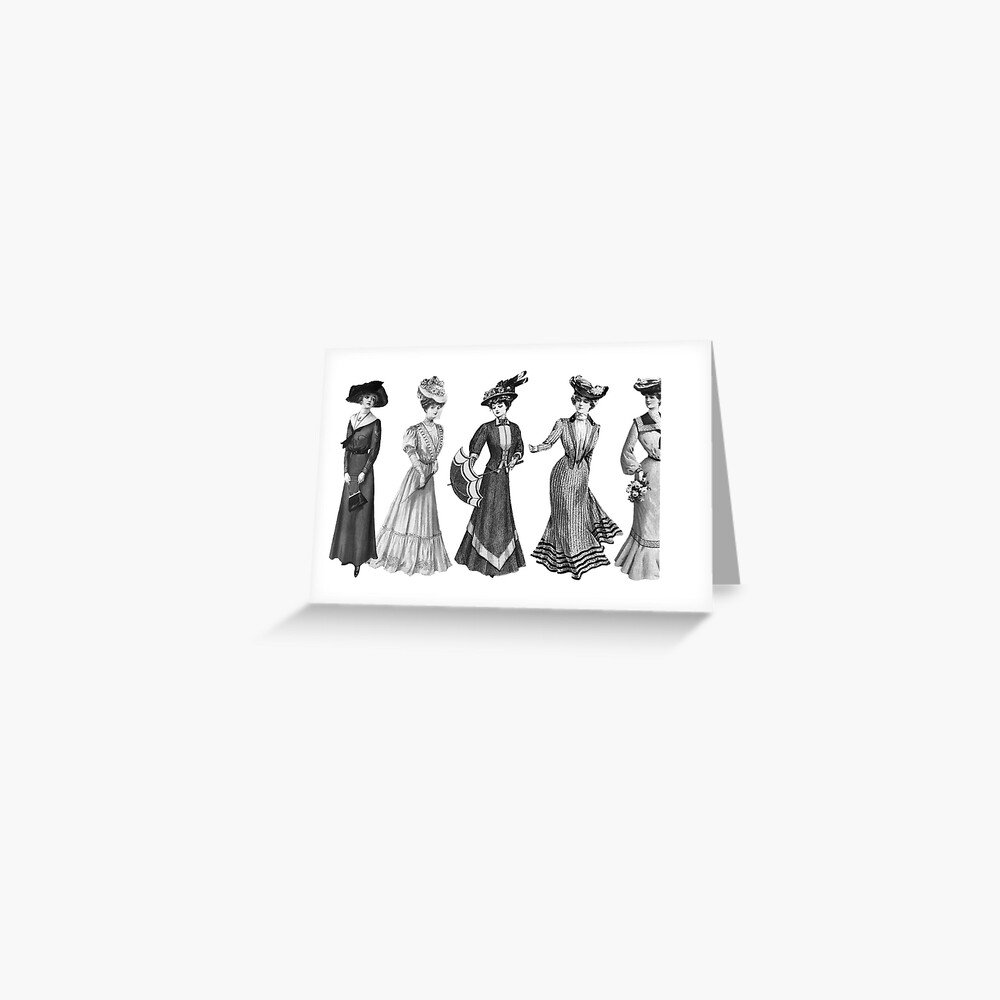 5 Edwardian Fashion Illustrations Art Board Print for Sale by