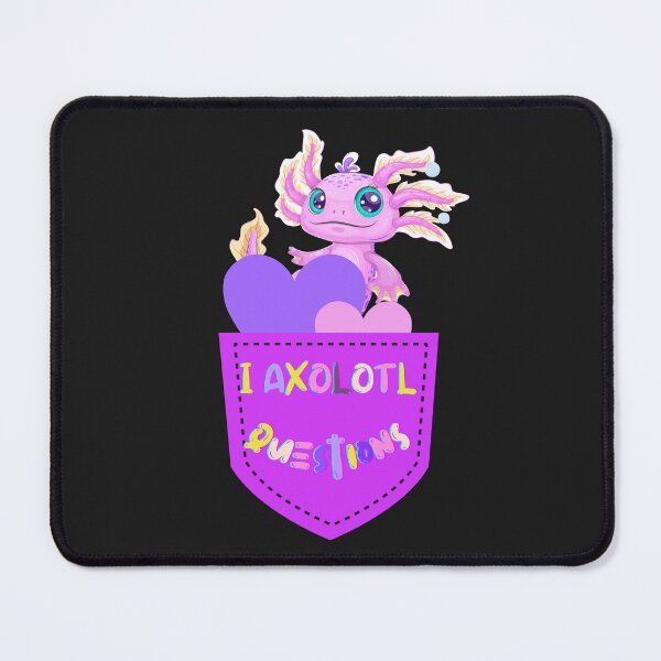Item preview, I Axolotl Questions, Axlotl, Purple heart, funny and cute watercolor design, I ask a lot of questions! designed and sold by zicutza.