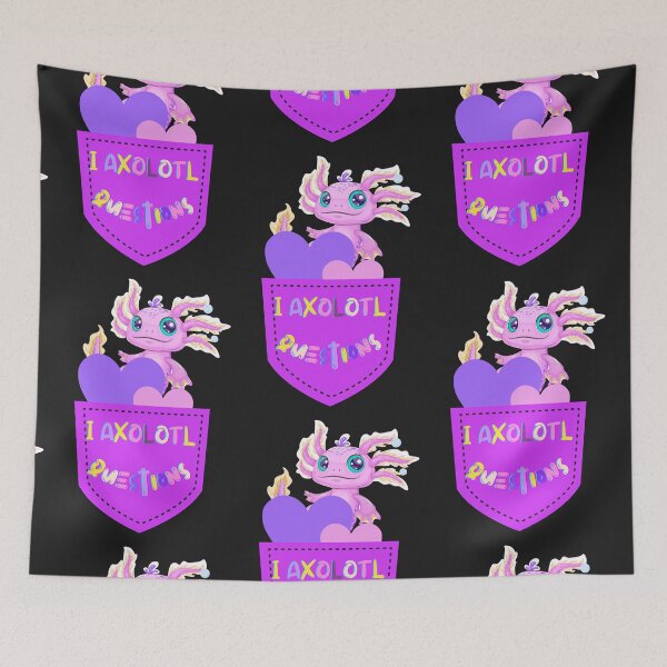 Item preview, I Axolotl Questions, Axlotl, Purple heart, funny and cute watercolor design, I ask a lot of questions! designed and sold by zicutza.