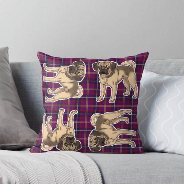Item preview, Puggle on Tartan around the clock pattern designed and sold by FivePugs.