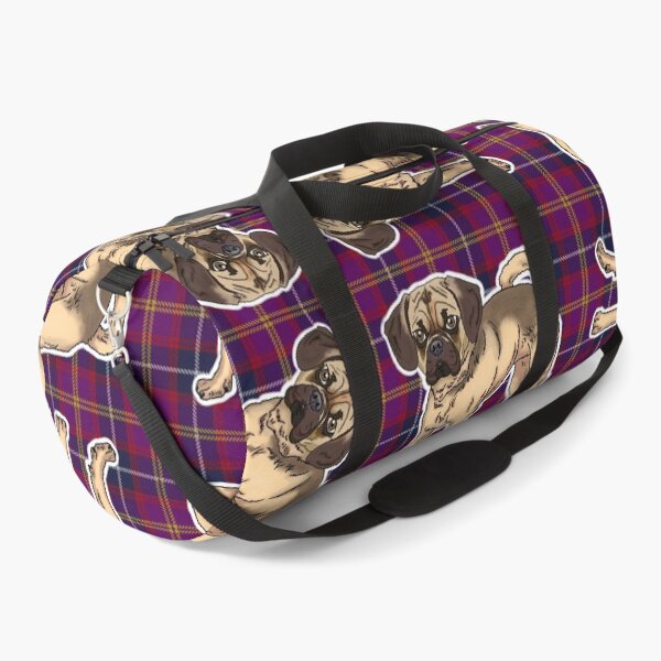 Item preview, Puggle on Tartan around the clock pattern designed and sold by FivePugs.