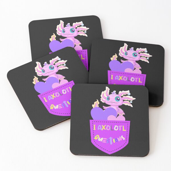 Item preview, I Axolotl Questions, Axlotl, Purple heart, funny and cute watercolor design, I ask a lot of questions! designed and sold by zicutza.