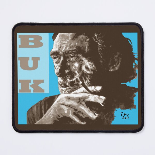 Item preview, Charles BUK owski - POP-ART - sepia blue designed and sold by ARTito.