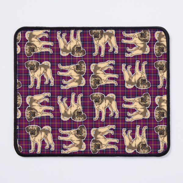 Item preview, Puggle on Tartan SMALLER REPEAT of around the clock pattern designed and sold by FivePugs.