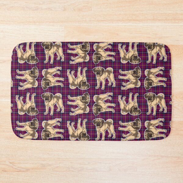 Item preview, Puggle on Tartan SMALLER REPEAT of around the clock pattern designed and sold by FivePugs.
