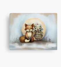 fox and owl Canvas Print
