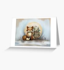 fox and owl Greeting Card