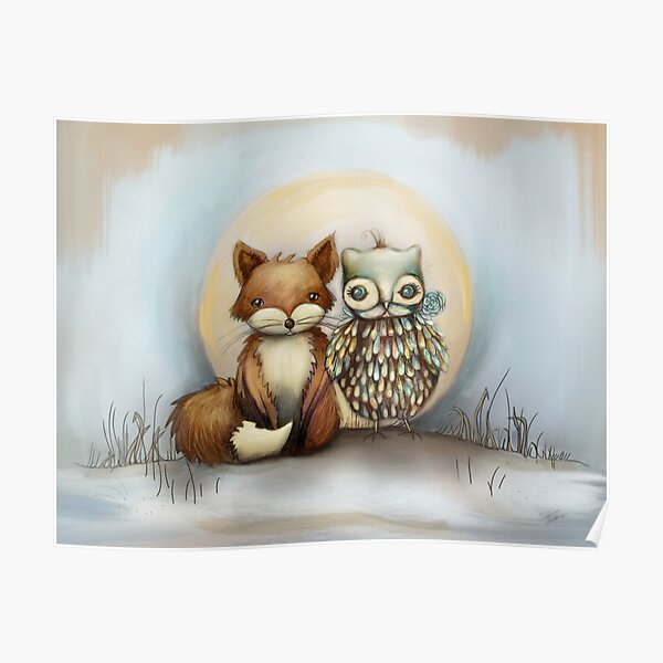 fox and owl Poster