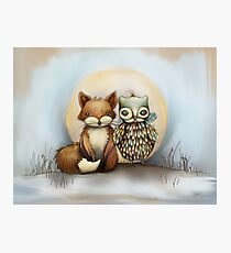 fox and owl Photographic Print