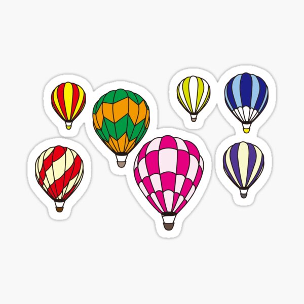 Item preview, Colorful Collage Cartoon Hot Air Ballons Exploring Travel designed and sold by QuotinTs.