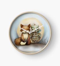 fox and owl Clock
