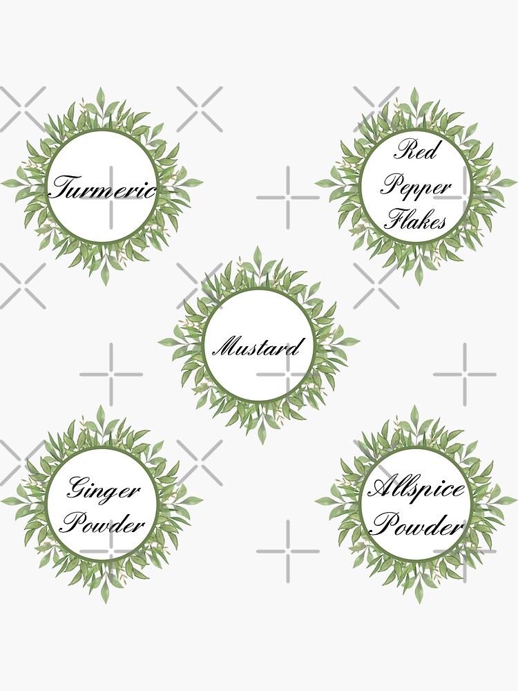 Pack 3 elegant crafty Spice jar Labels Sticker for Sale by Randa Ranmania