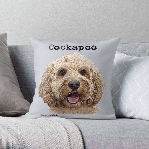 Apricot Cockapoo Dog Throw Pillow