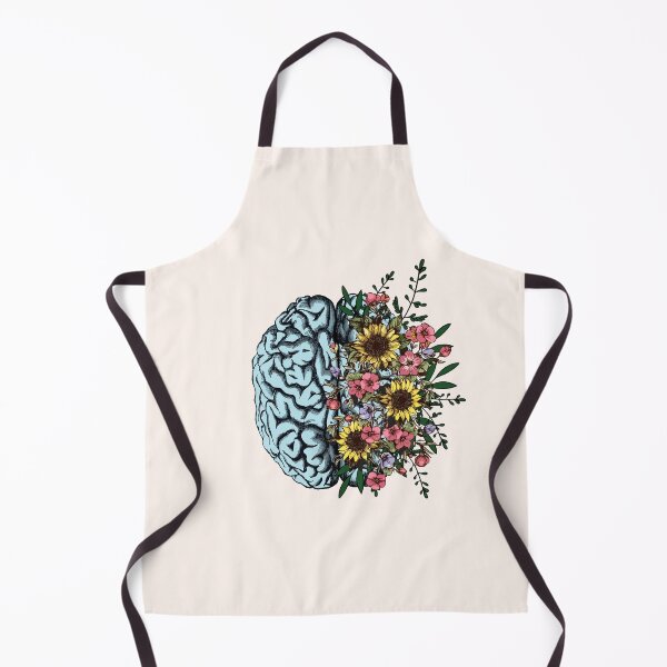 Item preview, Blue Brain and flowers sunflowers, Positivity, creativity, right hemisphere brain, health, Mental,  designed and sold by Collagedream.