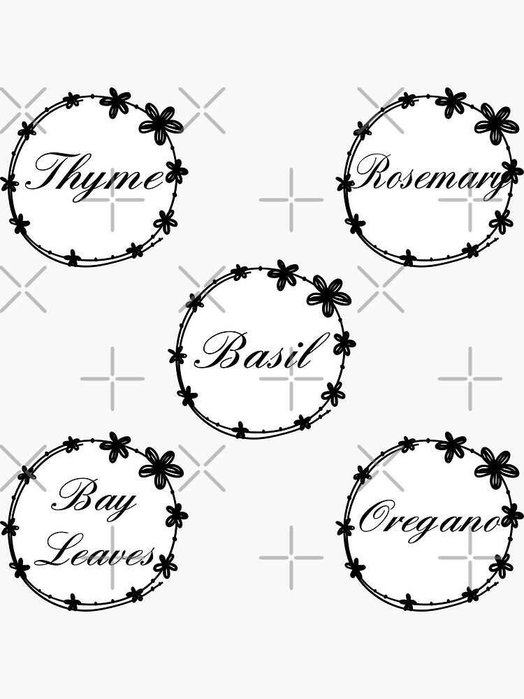 Pack 3 elegant crafty Spice jar Labels Sticker for Sale by Randa Ranmania