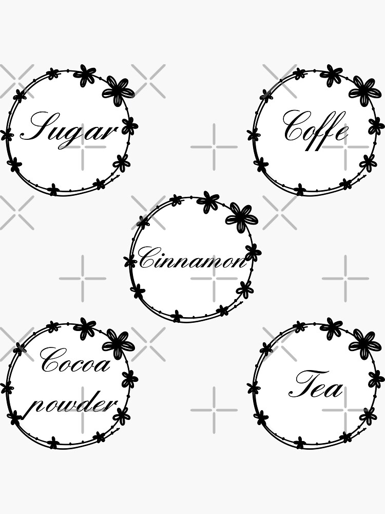 Pack 3 elegant crafty Spice jar Labels Sticker for Sale by Randa Ranmania