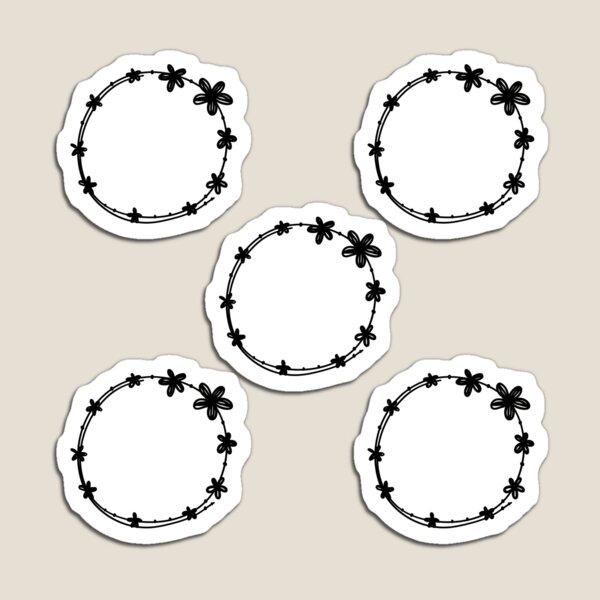 Item preview, Blank Round outlined cute floral Spice jar Labels designed and sold by Randa Ranmania.