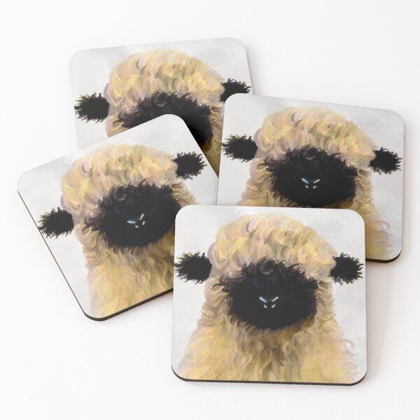 Item preview, Swiss Valais Blacknose Sheep, Cute farm animal, Walliser Schwarznasenschaf, Fluffy sheep designed and sold by Paintcorner.