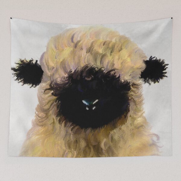 Item preview, Swiss Valais Blacknose Sheep, Cute farm animal, Walliser Schwarznasenschaf, Fluffy sheep designed and sold by Paintcorner.