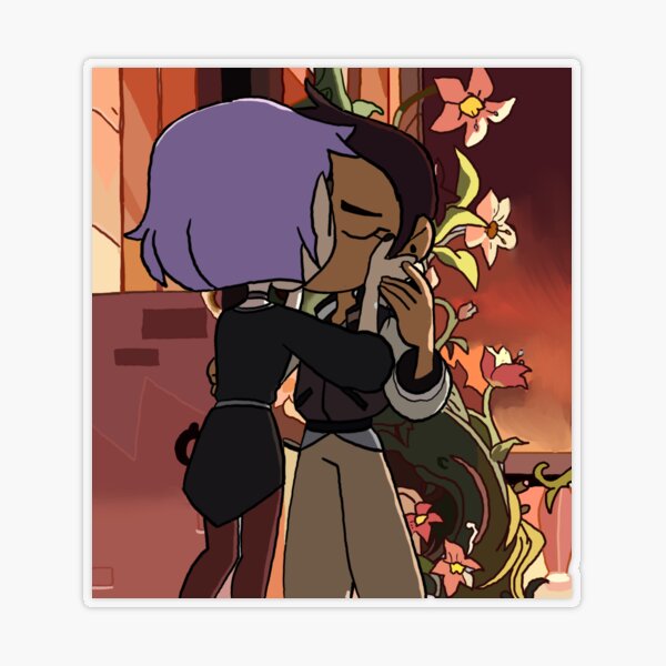  Lumity Kiss (Luz Noceda & Amity Blight Kissing in THO) The Owl  House Season 2 Fanart Bumper Sticker Vinyl Decal 5