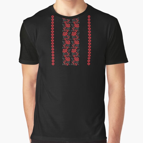 Artikel-Vorschau von Kopie ukrainischer Ornamente, ukrainisches Wyschywanka-Ornament | Europäische ukrainische Damenstickerei, Blumenmuster, rote und schwarze Blumen, ukrainisches Souvenir für Sie, designt und verkauft von GaliaTati.