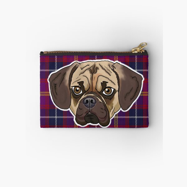 Item preview, Puggle Face on Tartan designed and sold by FivePugs.