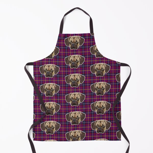 Item preview, Puggle Face on Tartan designed and sold by FivePugs.